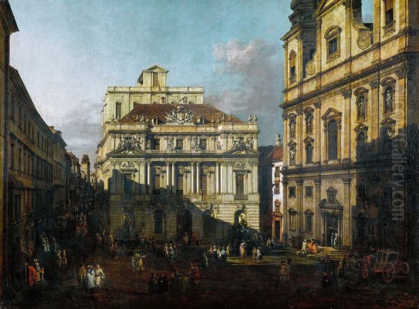 Der Universitatsplatz in Wien Oil Painting by Bernardo Bellotto
