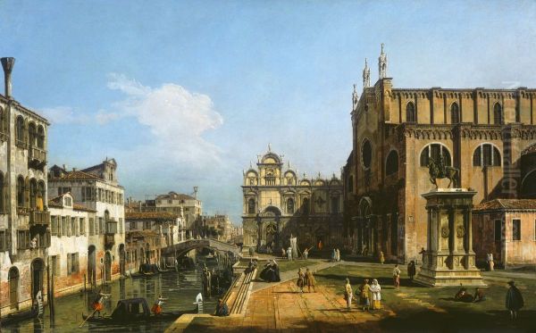 The Campo di SS. Giovanni e Paolo, Venice Oil Painting by Bernardo Bellotto