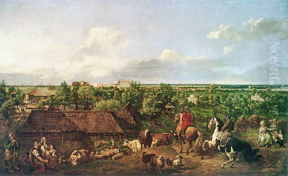 View of Ujazdow and Lazienki Oil Painting by Bernardo Bellotto