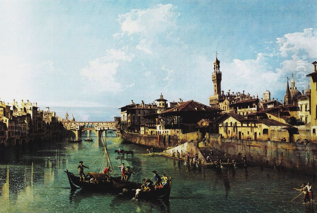 la piazza d'arno Oil Painting by Bernardo Bellotto