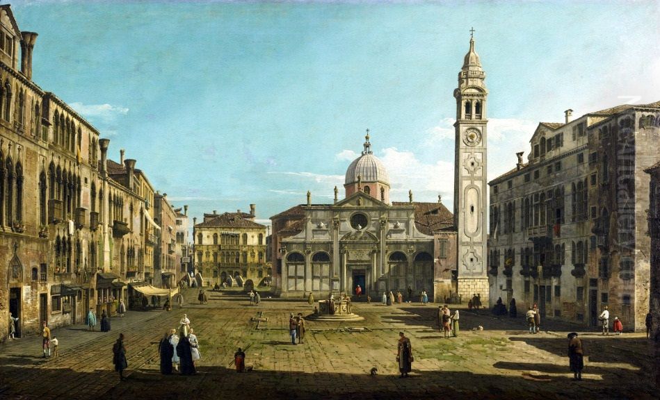Painting of the Church of Santa Maria Formosa, Venice Oil Painting by Bernardo Bellotto