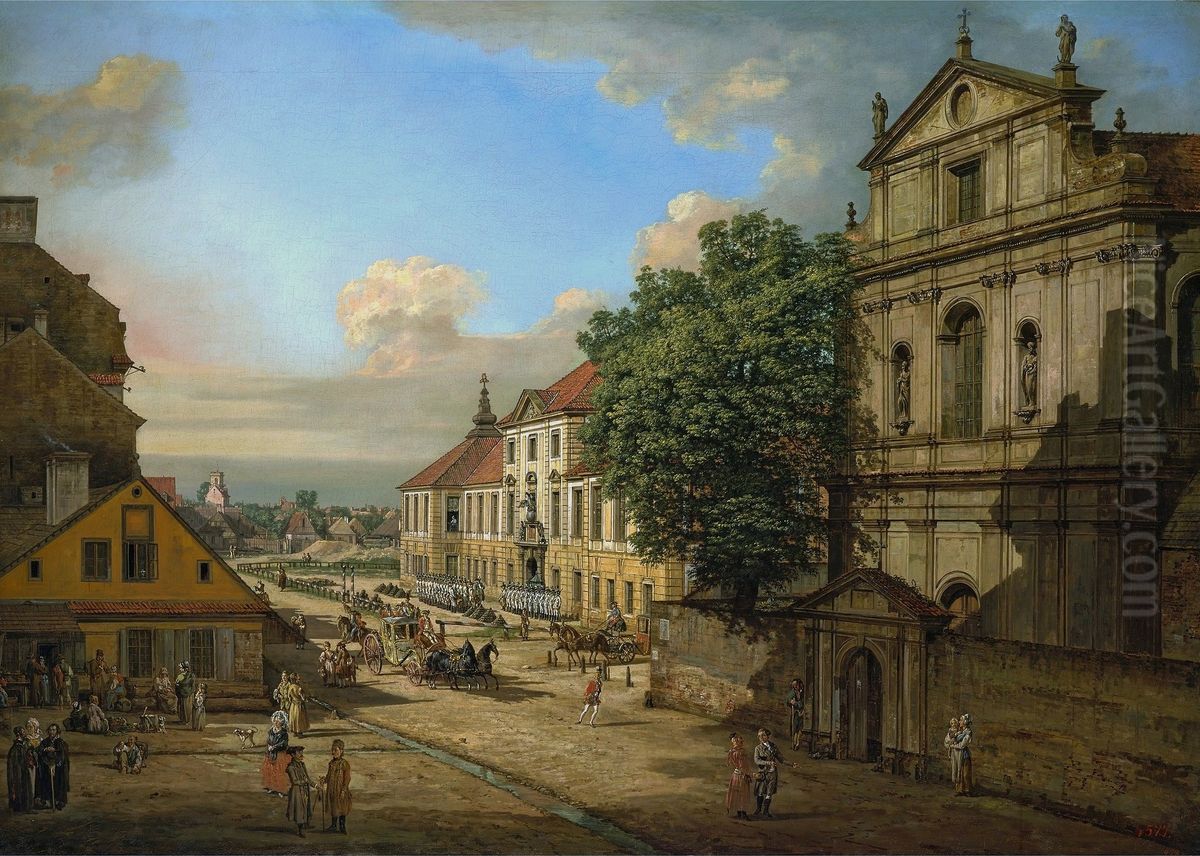 Bridgettine Church and Arsenal in Warsaw. Oil Painting by Bernardo Bellotto