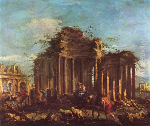 Capriccio Oil Painting by Francesco Guardi
