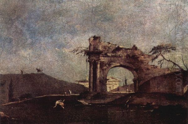 Capriccio Oil Painting by Francesco Guardi