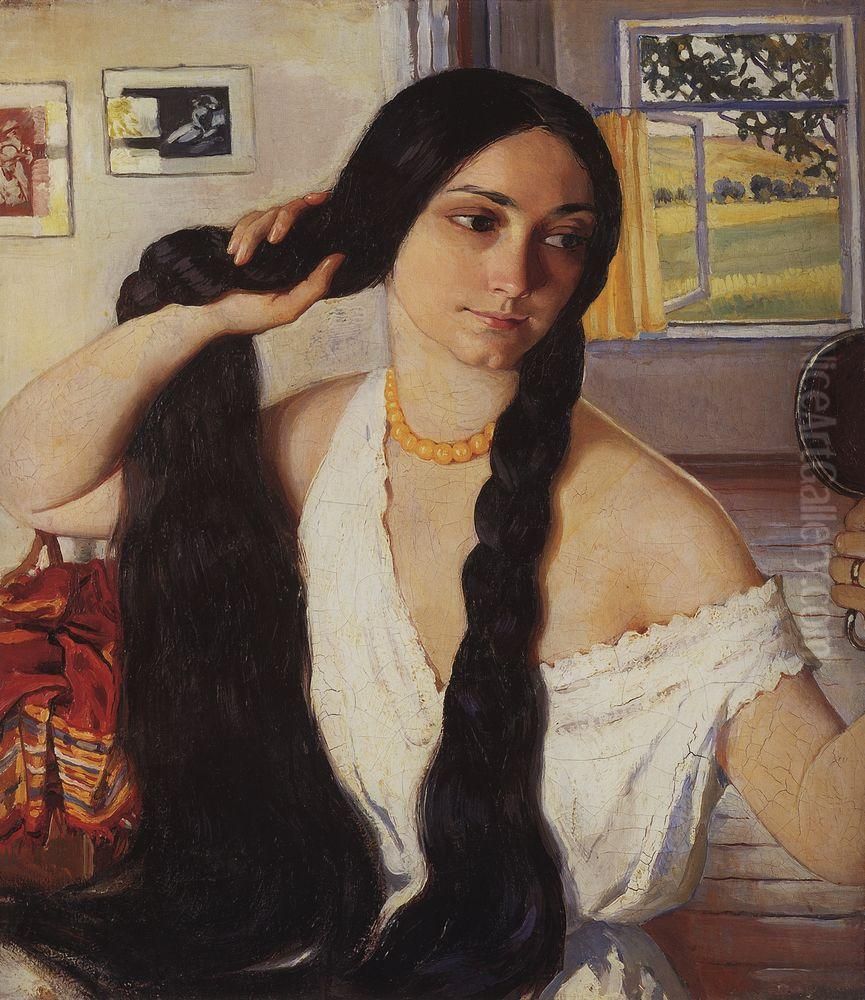 Olga Konstantinovna Lanceray Oil Painting by Zinaida Serebryakova