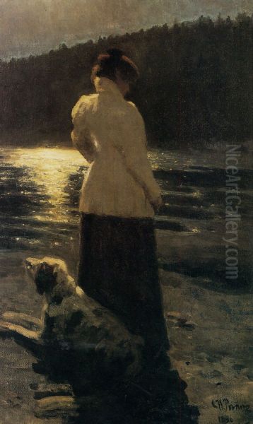 Moonlight night. Zdravnevo. Oil Painting by Repin Iliya