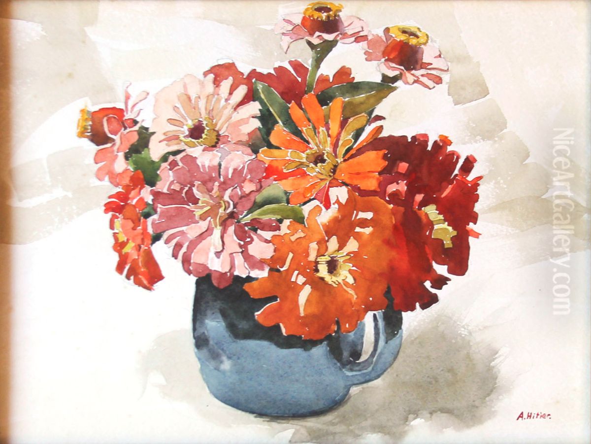Vase with flowers Oil Painting by Adolf Hitler