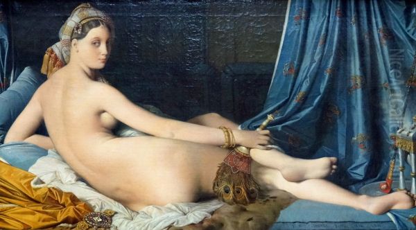 La grande odalisque Oil Painting by Jean-Auguste-Dominique Ingres