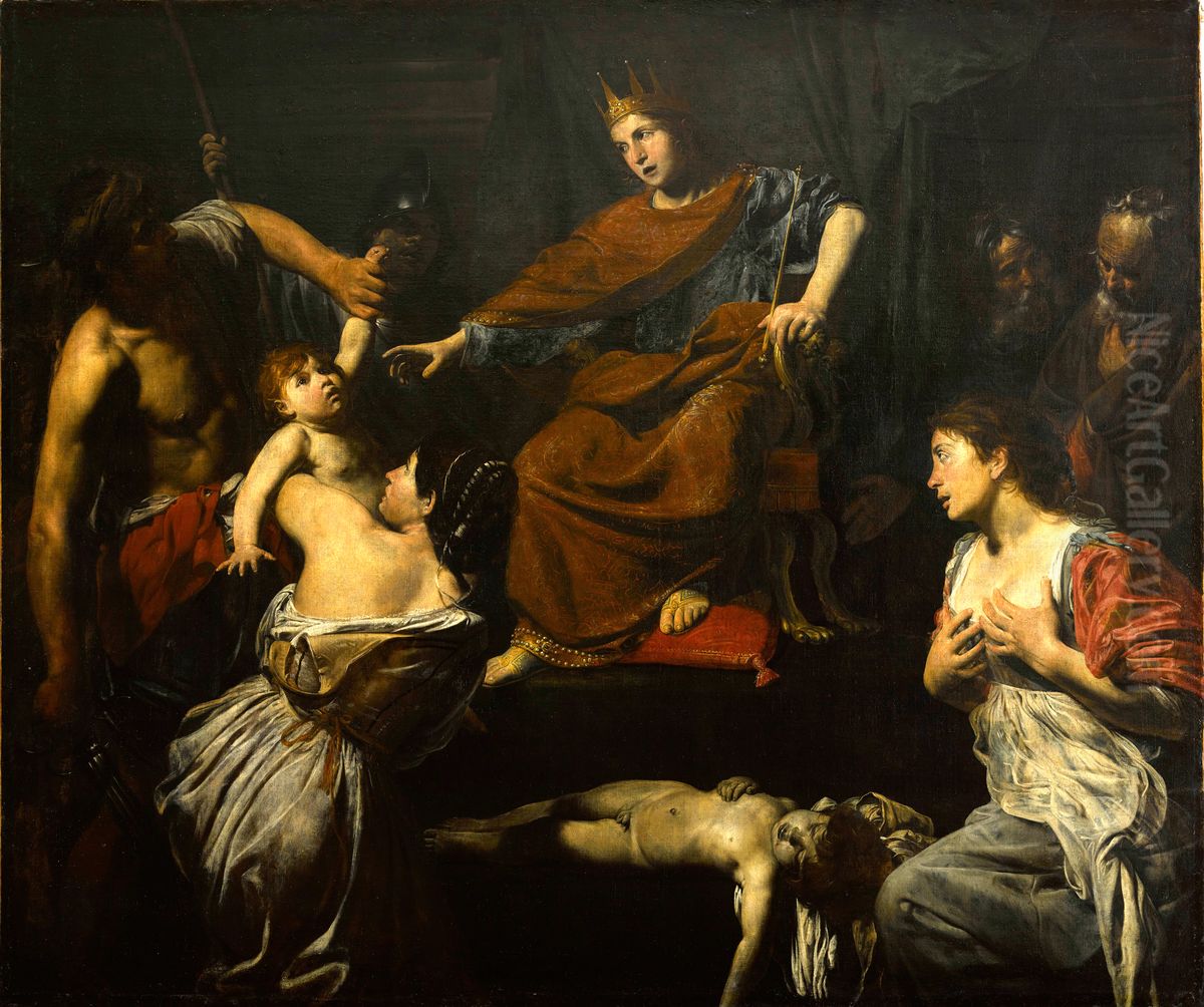 Le Jugement de Salomon Oil Painting by Valentin De Boulogne