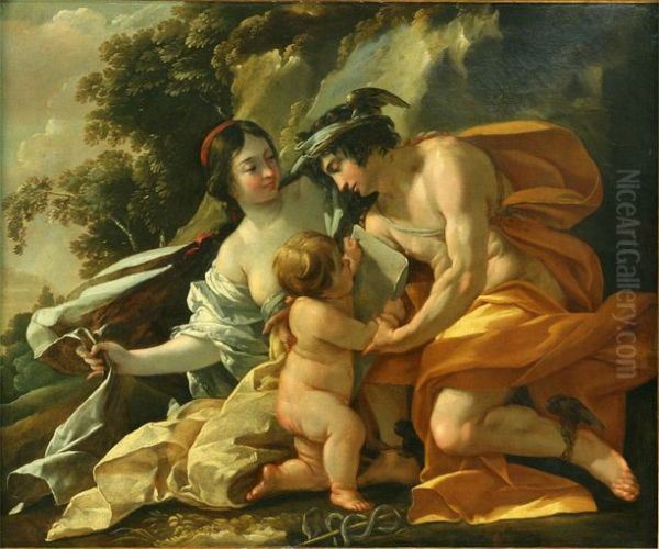 Venus, Mercury and Cupid Oil Painting by Nicolas Chaperon