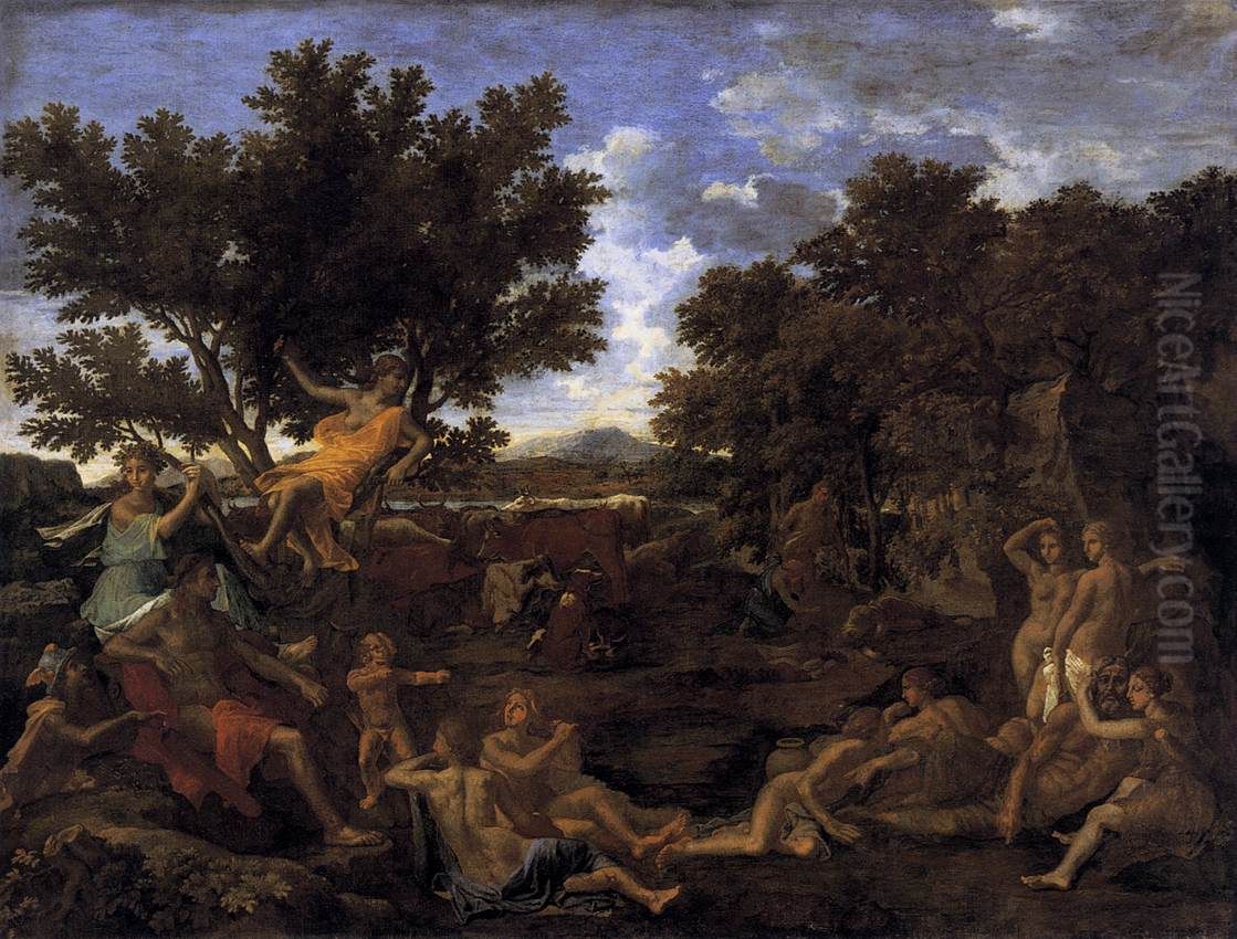 Apollon amoureux de Daphne Oil Painting by Nicolas Poussin Apollon amoureux de Daphne Oil Painting by Nicolas Poussin