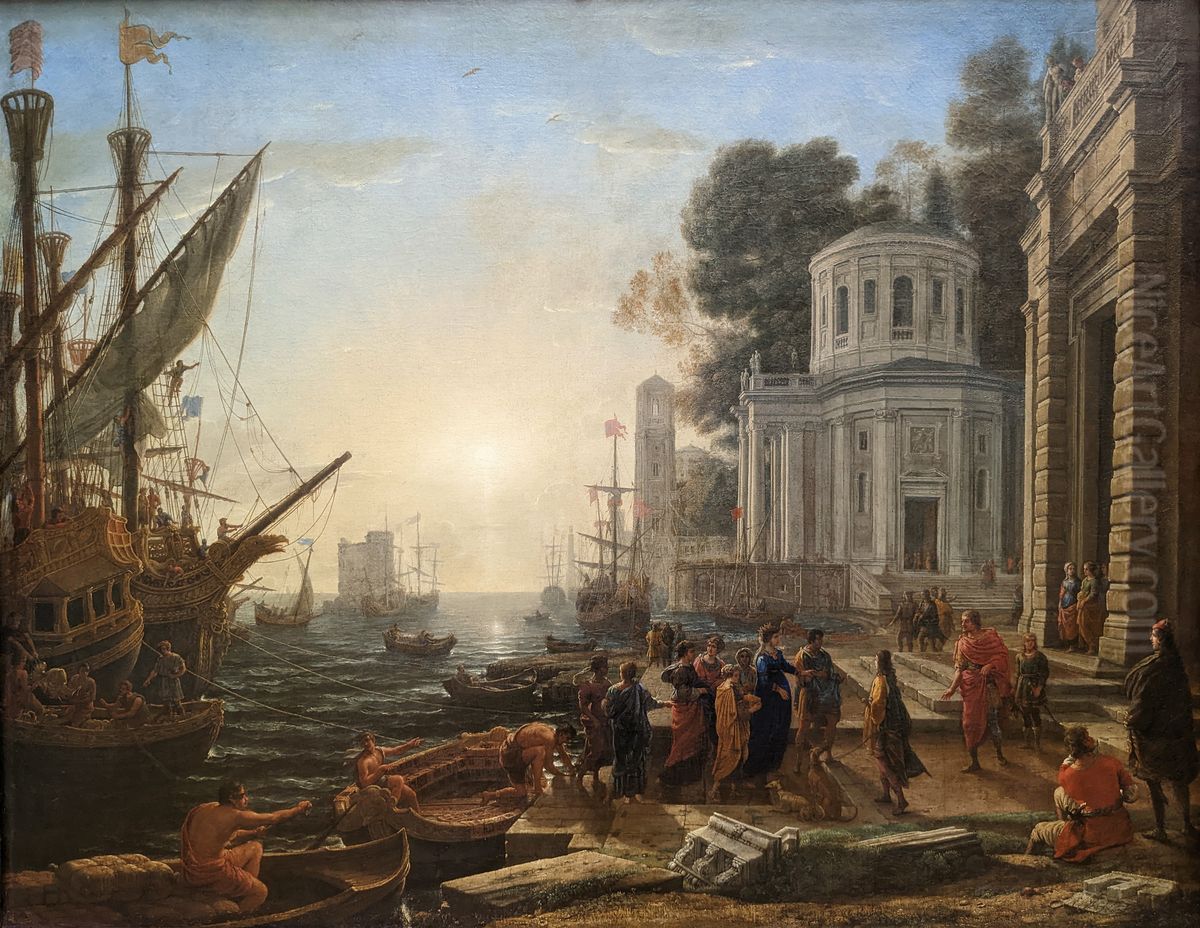 Puerto con el desembarque de Cleopatra en Tarso Oil Painting by Claude Lorrain (Claude Gellee)