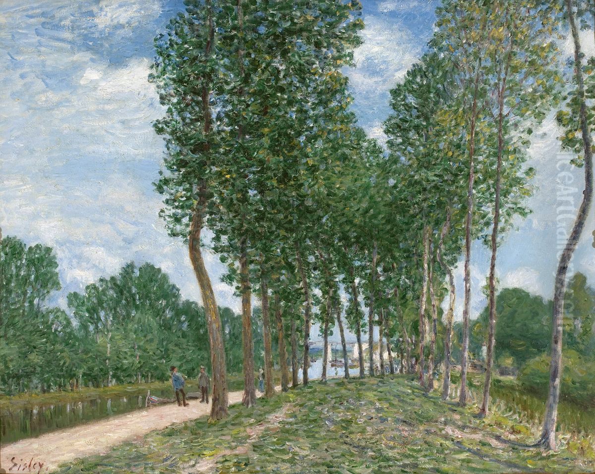 Ufer der Loing bei Moret Oil Painting by Alfred Sisley