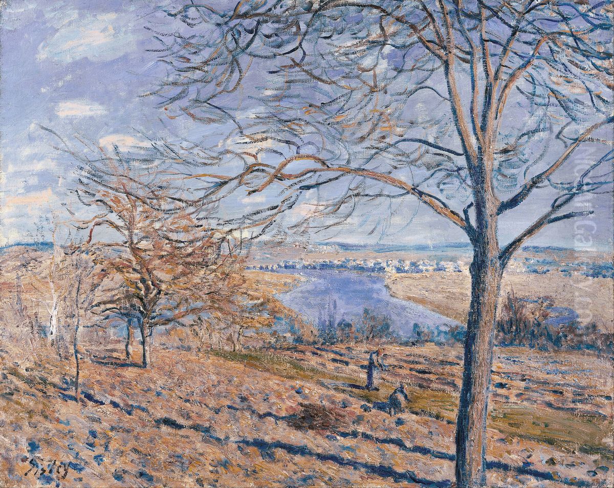 Banks of the Loing - Autumn Effect, 1881 Oil Painting by Alfred Sisley