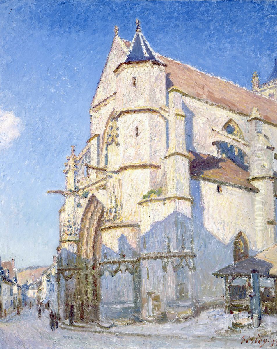 'L'Eglise de Moret, le soir. Oil Painting by Alfred Sisley