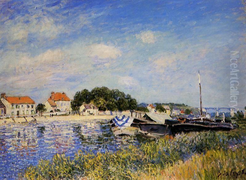 Banks of the Loing at Saint Mammes Oil Painting by Alfred Sisley