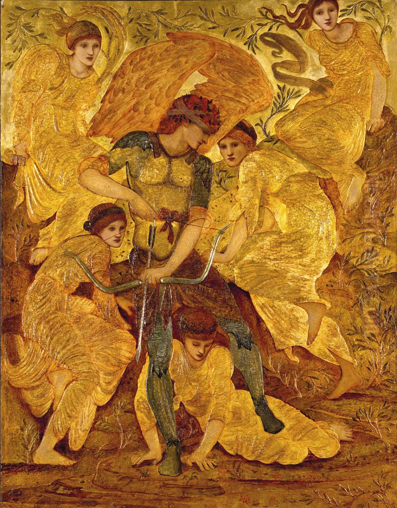 Cupid's Hunting Fields Oil Painting by Edward Burne-Jones