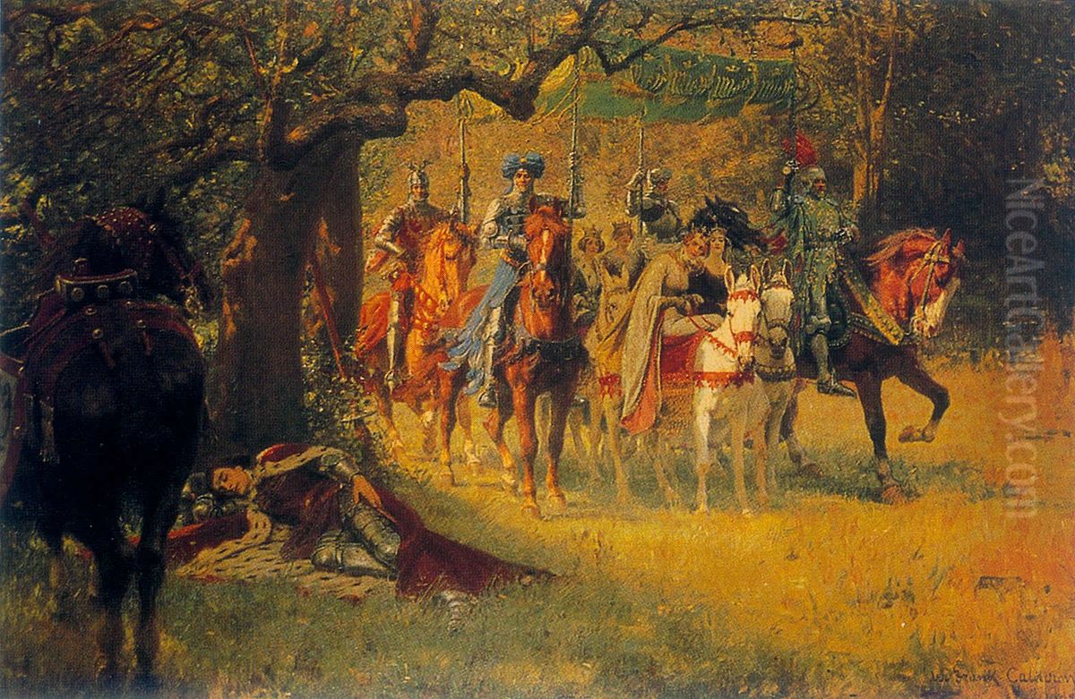 Lancelot at the Chapel of the Holy Grail Oil Painting by Edward Burne-Jones