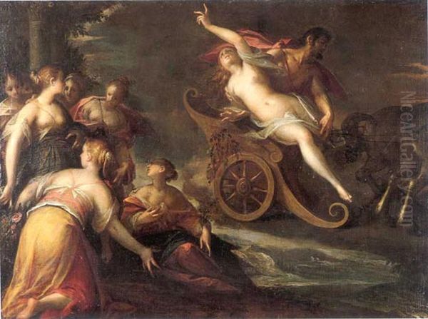 The rape of Proserpine. Oil Painting by Hans Von Aachen