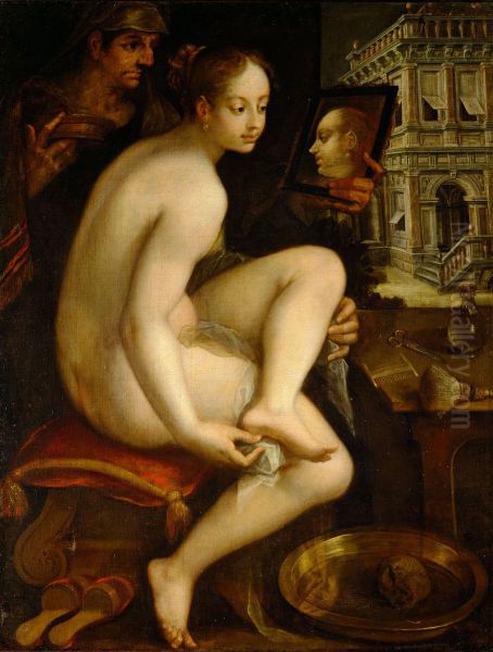 David und Bathseba Oil Painting by Hans Von Aachen