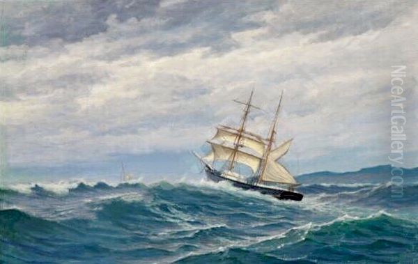 Skute mrter los i hardt vcr Oil Painting by Martin Aagaard
