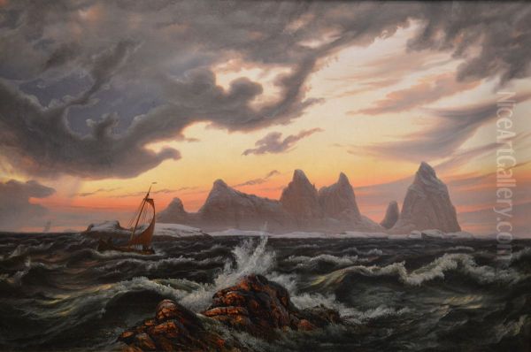 The Island Traena in Nordland Oil Painting by Knud Baade