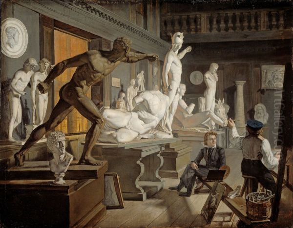 Scene from the Academy in Copenhagen Oil Painting by Knud Baade