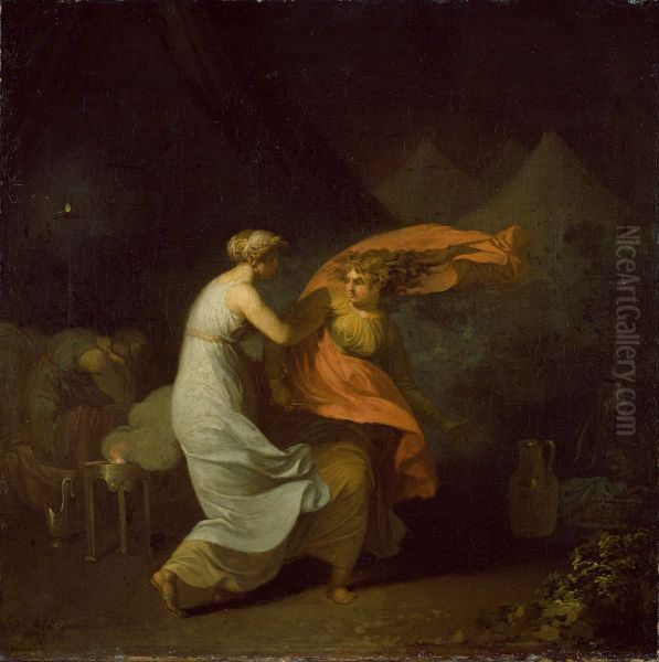 Julia og Fulvia Oil Painting by Nicolai Abildgaard