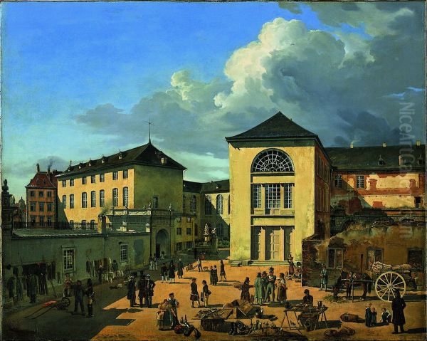 The Old Academy in Dusseldorf Oil Painting by Andreas Achenbach