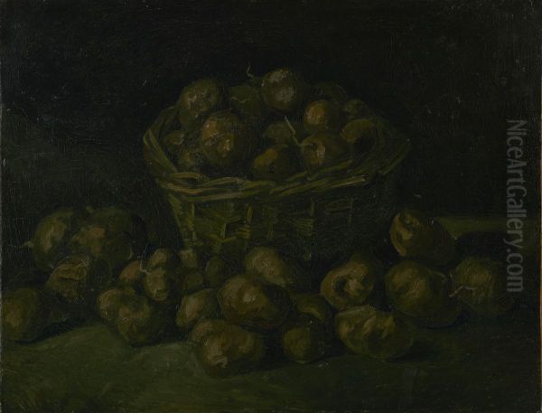 Stilleven van een mand met aardappels Oil Painting by Vincent Van Gogh