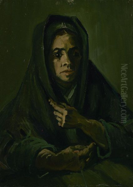Vrouw met falie Oil Painting by Vincent Van Gogh
