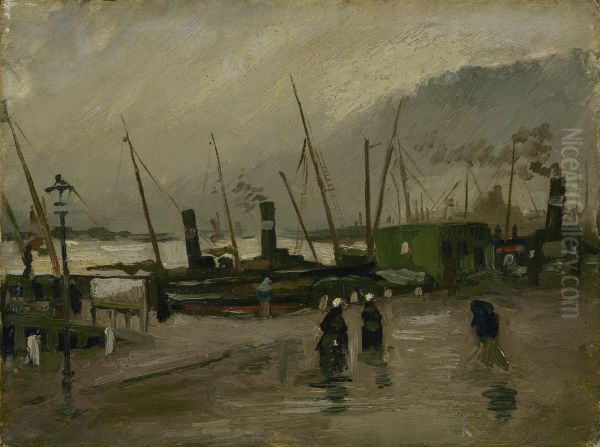 De Ruijterkade te Amsterdam Oil Painting by Vincent Van Gogh