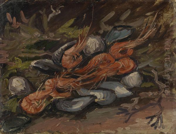 Garnalen en mosselen Oil Painting by Vincent Van Gogh