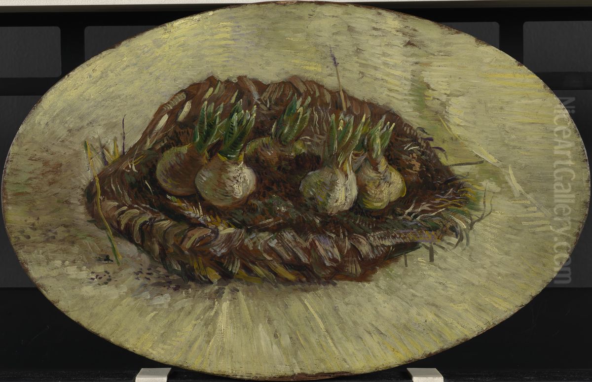 Mand met hyacintbollen Oil Painting by Vincent Van Gogh
