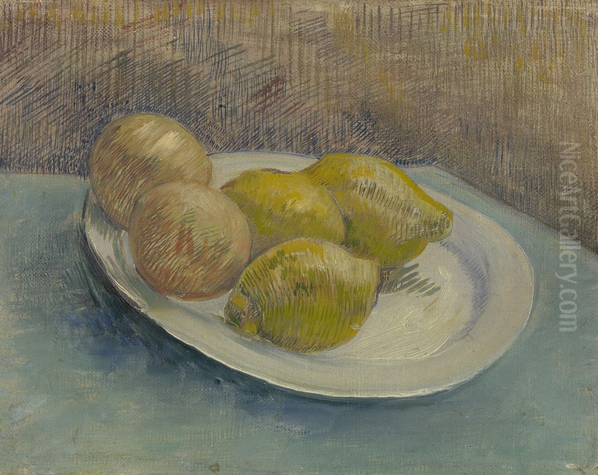 Dish with Citrus Fruit Oil Painting by Vincent Van Gogh