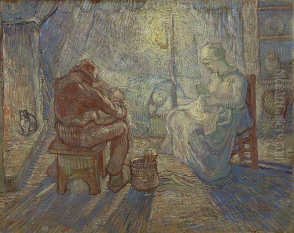 Evening (after Millet) Oil Painting by Vincent Van Gogh