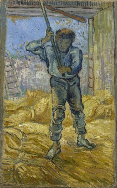 De dorser (naar Millet) Oil Painting by Vincent Van Gogh