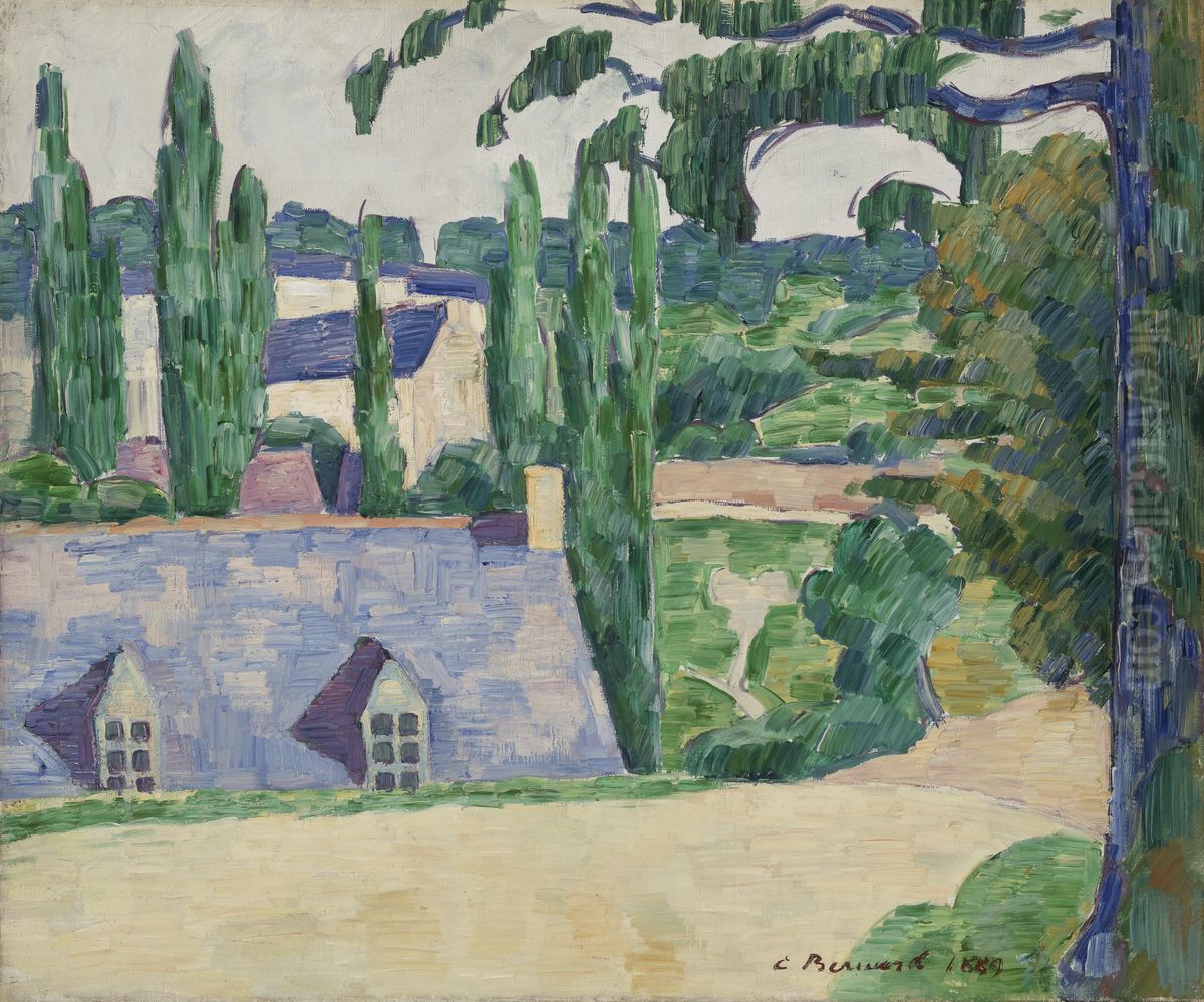 Landscape at Pont-Aven Oil Painting by Emile Bernard