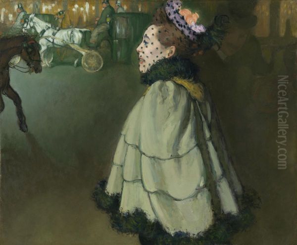 Vrouw op de Champs-Elysees bij nacht Oil Painting by Louis Anquetin