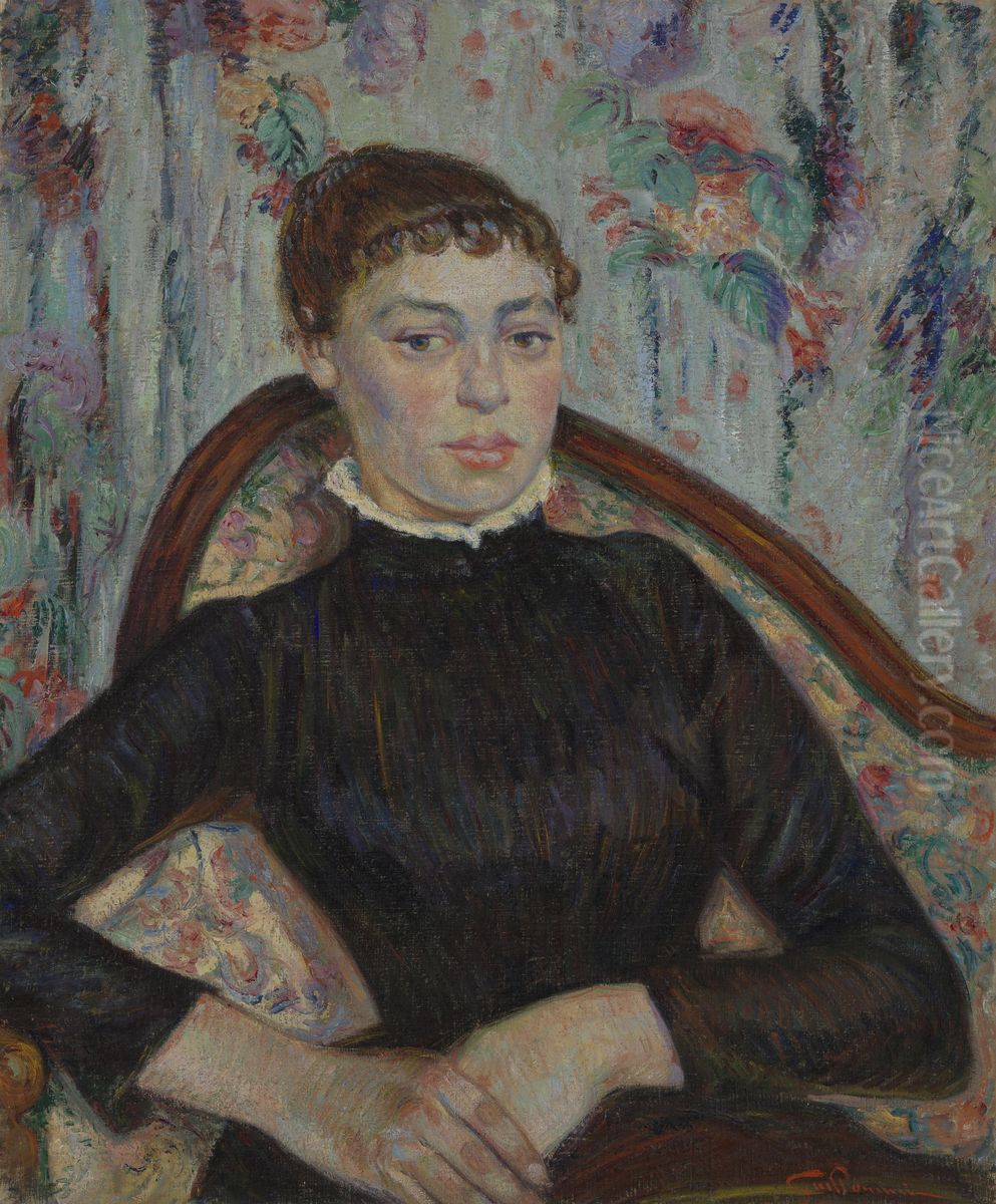 Portret van een jonge vrouw Oil Painting by Armand Guillaumin