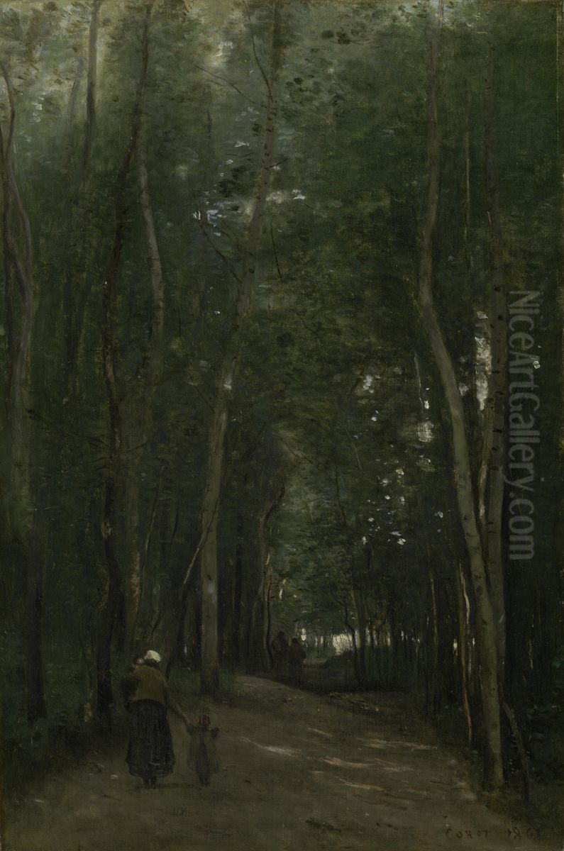Een pad in Saint-Cloud Oil Painting by Jean-Baptiste Camille Corot Een pad in Saint-Cloud Oil Painting by Jean-Baptiste Camille Corot