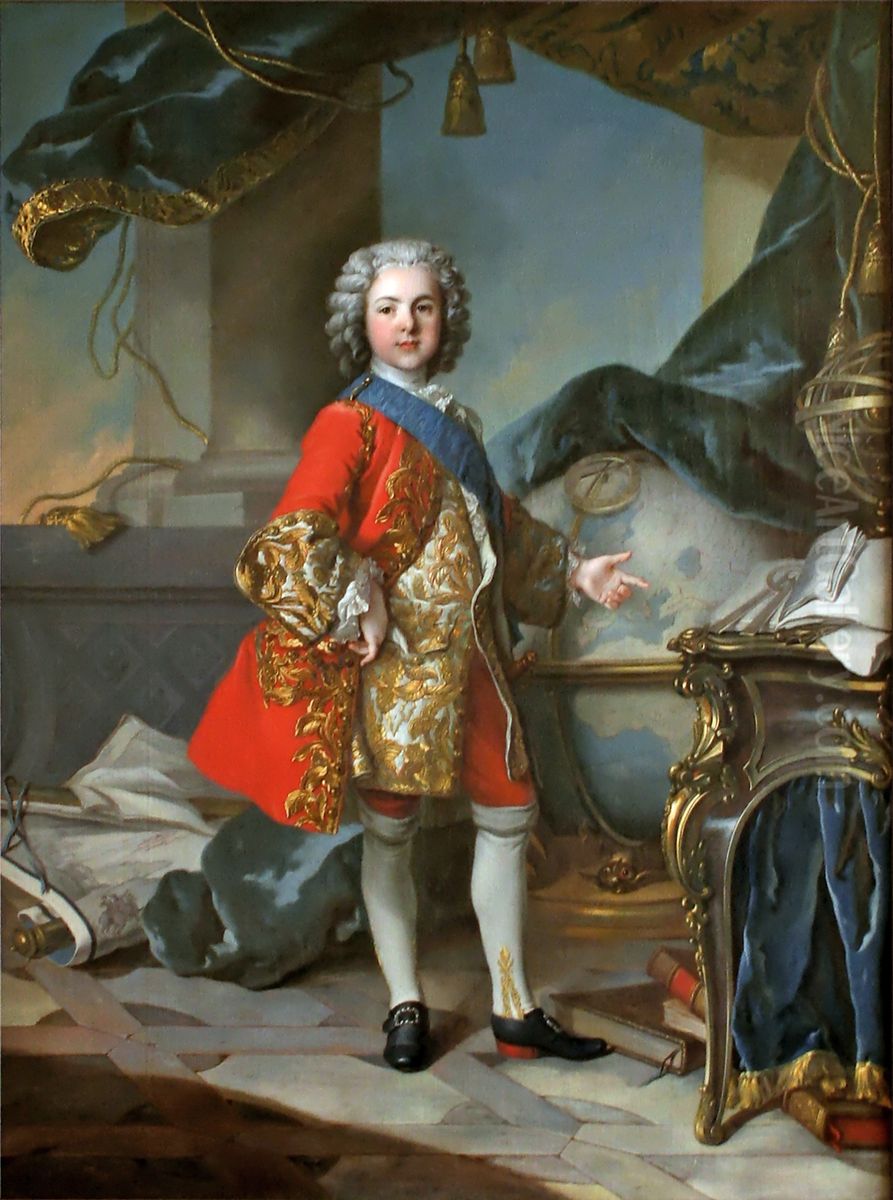 Portrait de Louis de France, Dauphin fils de Louis XV Oil Painting by Louis Tocque