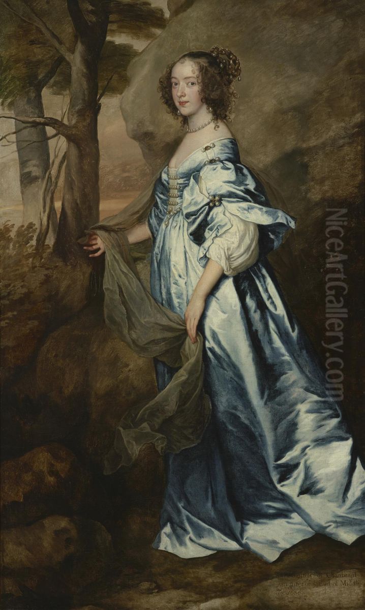 Portrait of Lady Anne Carey, later Viscountess Claneboye and Countess of Clanbrassil (?-?), wife of James Hamilton, 1st Earl of Clanbrassill (?-1659) Oil Painting by Sir Anthony Van Dyck Portrait of Lady Anne Carey, later Viscountess Claneboye and Countess of Clanbrassil (?-?), wife of James Hamilton, 1st Earl of Clanbrassill (?-1659) Oil Painting by Sir Anthony Van Dyck