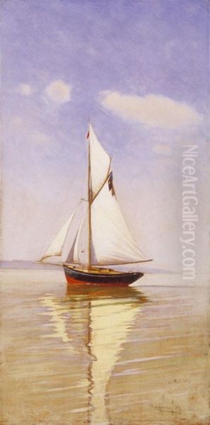 the Yacht of the Former Bishop Rev. Agoston Janosi Oil Painting by Gyula Agghazy