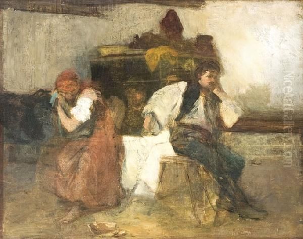 To be Angry with You Oil Painting by Gyula Agghazy