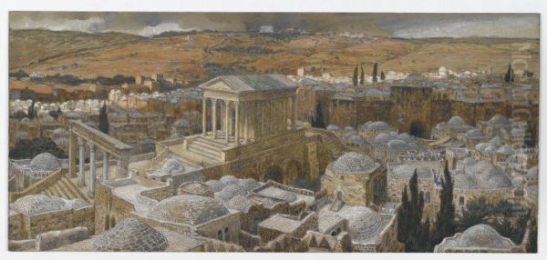 Le temple paien construit par Hadrien sur l'emplacement de Calvaire Oil Painting by James Jacques Joseph Tissot