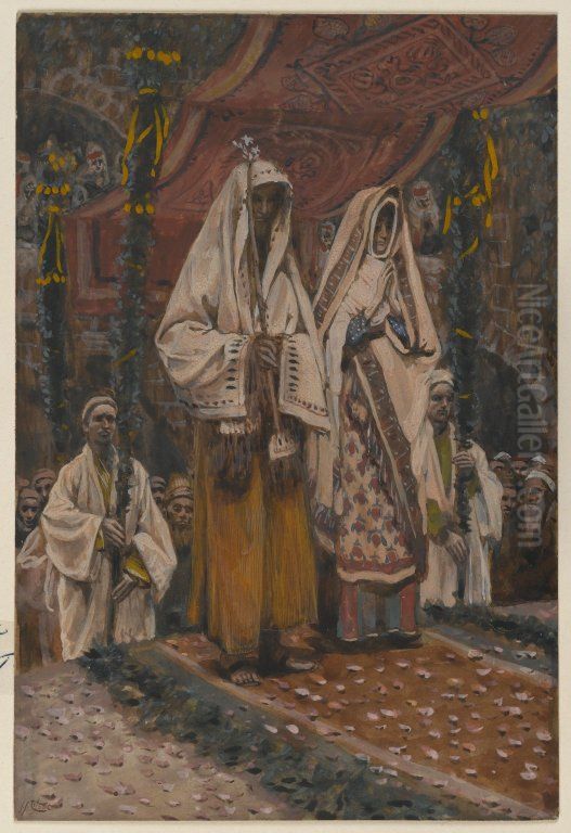 Fiancailles de la sainte vierge et de saint Joseph Oil Painting by James Jacques Joseph Tissot