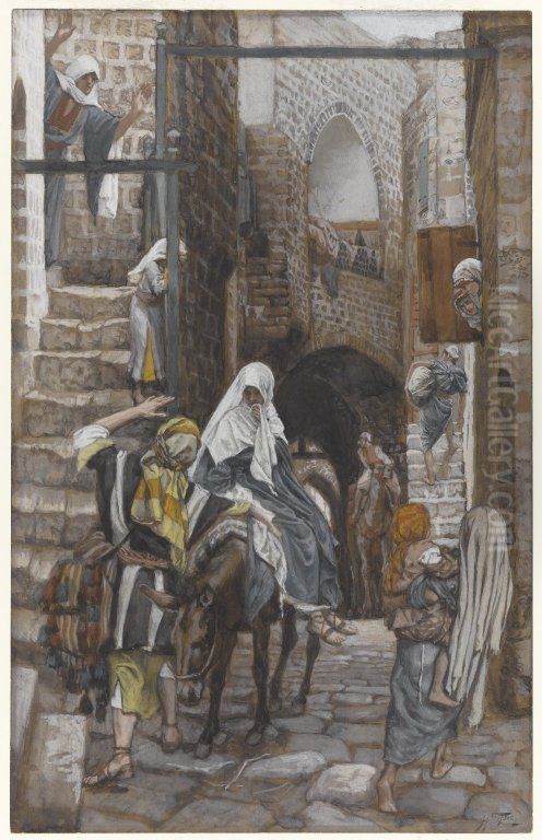 Saint Joseph cherche un gite a Bethleem Oil Painting by James Jacques Joseph Tissot