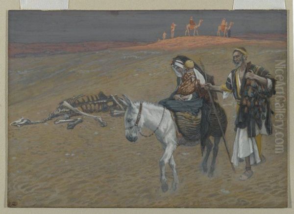 La fuite en Egypte Oil Painting by James Tissot