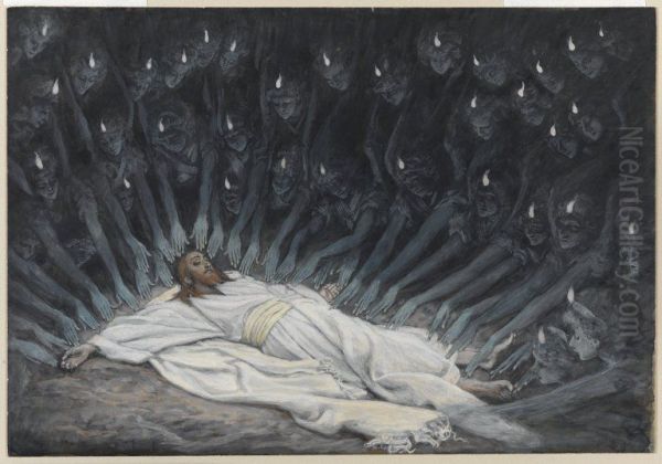 Jesus assiste par les anges Oil Painting by James Tissot